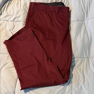Express Men's Slim cotton blend performance stretch suit pants in Chianti
